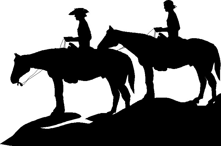 two trail riders on a hill